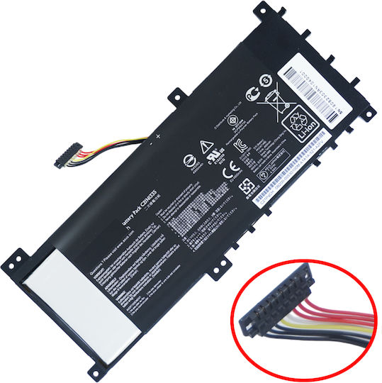 Батерия за лаптоп Asus Vivobook S451 S451ln S451ln-1a S451ln-2a S451ln-2b S451ln-9e S451ln-9f C21n1335 0b200-00530100 7.5v 37wh 4900mah с гъвкав кабел 8 пина Код 1-bat0501