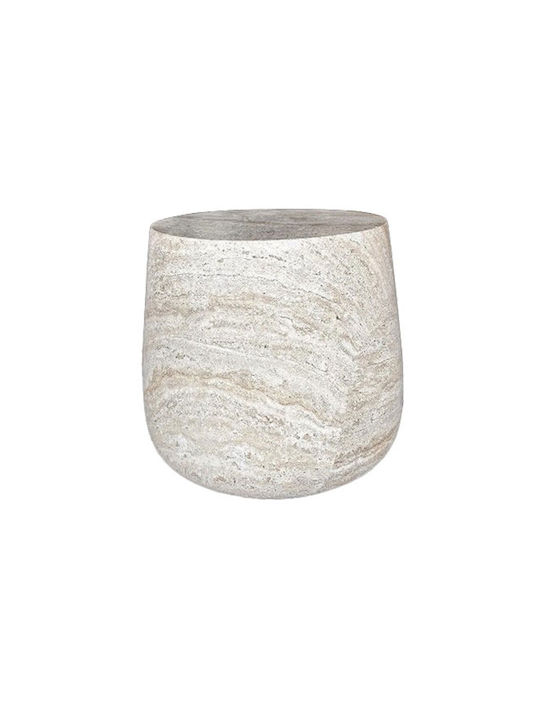 Στρογγυλό Βοηθητικό Τραπεζάκι Lithos Beige Μ49xΠ49xΥ41εκ.