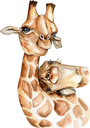 Kids Framed Plastic Wall Painting Giraffes 21x30cm