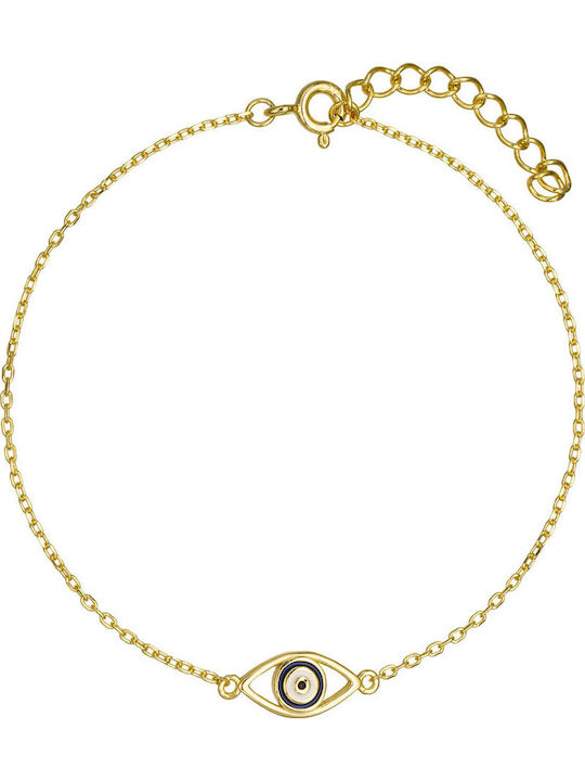 Ioannis Kosmima Women's Bracelet with design Eye made of Silver Gold Plated