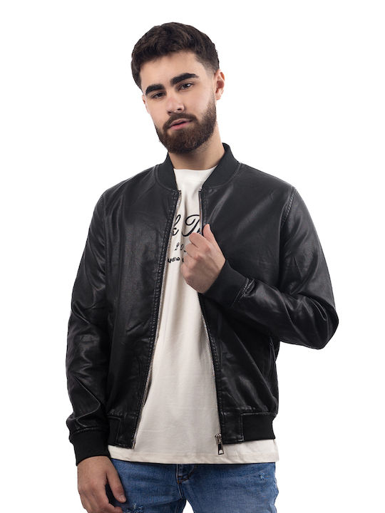 Zoteno Faux Leather Jacket Black Z-5611 | Skroutz.mt
