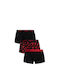 Herren Boxershorts BLACK-ROCK mit Mustern 3Packung