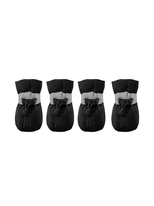 Set Botine Protecție Edman Walker Care cu Botniță pentru Câini Mărimea M Negru 4 Bucăți
