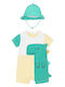 Mayoral Dinosaur Set Baby Bodysuit Set Short-Sleeved with Accessories Green 2pcs