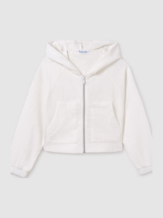 Kinder-Sweatshirt Strickjacke Ecru