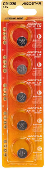 Aigostar Batterien Lithium für Uhren CR1220 3V 5Stück