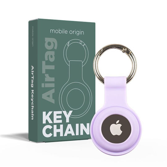 Mobile Origin Θήκη Μπρελόκ Σιλικόνης για AirTag σε Μωβ χρώμα