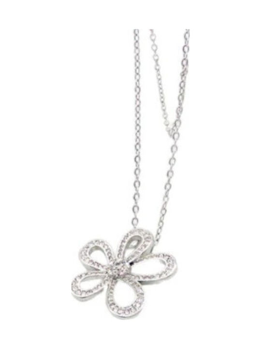 Sharks Bay Clothing Charm mit Design Blume aus Stahl mit Zirkon