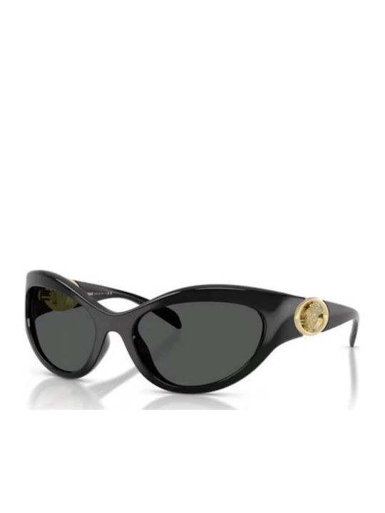 Versace Women's Sunglasses with Black Plastic Frame and Black Lens