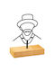Decorative Figure Vincent 565tnl1248 21x8x17cm Natural-black Aberto Design Metal Wood
