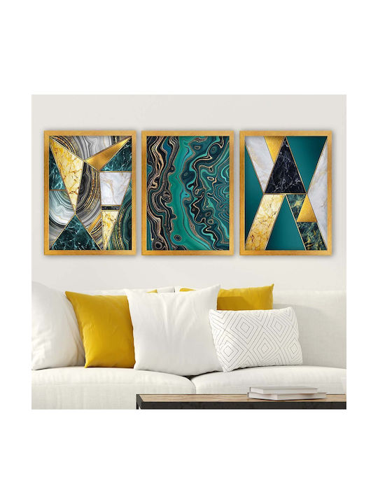Triptych Framed Painting 35x45 A-g 364lul1252 3ac171 35x45 MDF Plastic
