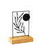 Dekoratives Tischobjekt Sunrise 565tnl1243 24x8x17cm Natur-schwarz Aberto Design Metall Holz