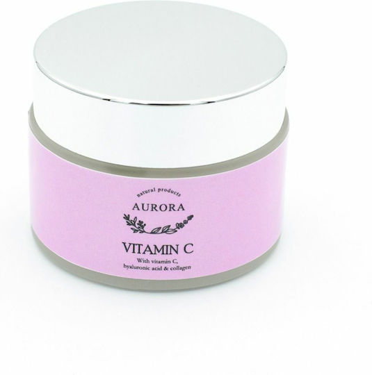 Aurora Natural Vitamin C Κρέμα Προσώπου για Λάμψη με Υαλουρονικό Οξύ & Βιταμίνη C 50ml