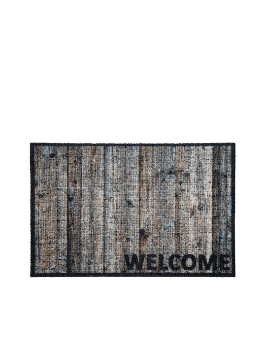 Sdim Entrance Mat Carpet Non-Slip Backing Optima 004 Wood Welcome 50x75cm Thickness 7mm