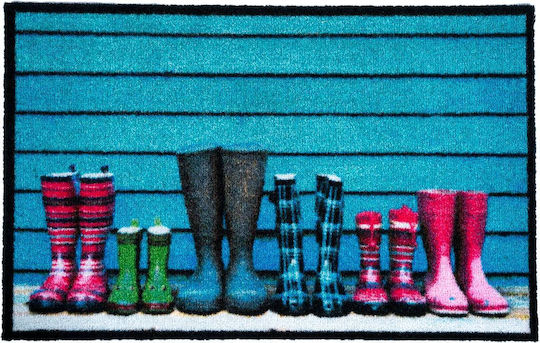 Sdim Eingangsmatte Teppich Rutschfeste Unterseite Inspiration 910 Stiefel Blau 50x75cm Dicke 8mm