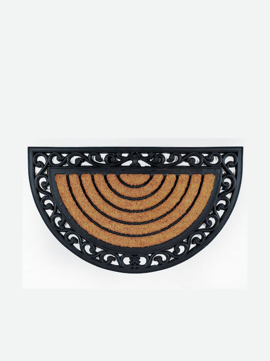 Sdim Halfround Entrance Mat Coir Rubber Non-slip Backing Impala 077 Brush Halfround 45x75cm