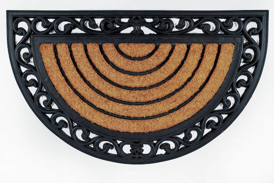 Covoraș de intrare semicircular Sdim din fibră de cocos și cauciuc, cu suport antiderapant Impala 077 Perie semicirculară 45x75cm