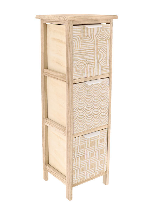 Eurocasa Mobilier Rafturi de baie Raft Baie Lemn 25x25x77cm Bej