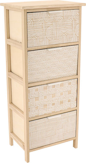 Eurocasa Mobilier Rafturi de baie Raft Baie Lemn 27.5x37.5x86cm Bej
