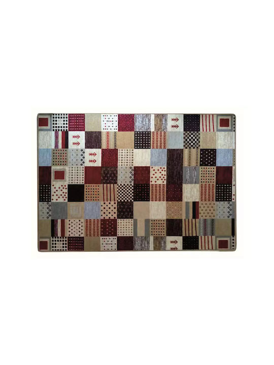 Sdim Μοκέτα Αντιολισθητικό Υπόστρωμα Patchwork 001κ΄΄οκκινο-καφέ Σετ 67x150cm 2τμχ & 67x200cm