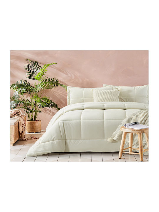 Primavera Ivory Super King Quilt 220gsm Dutch V...