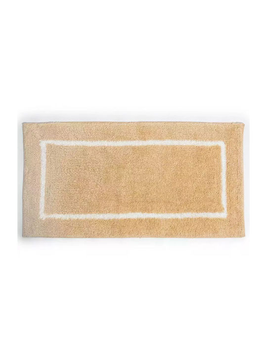 Sdim Неслизащо Бански килим Памук Правоъгълена Space 801-4585-002 002 Beige 45x85бр