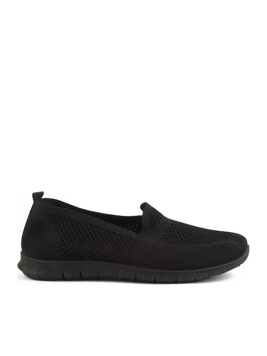 Fshoes Material Slip-on-uri pentru femei Negru