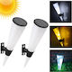 Set of 2 Floor Solar Lights Torches Cold White with Motion Sensor and Photocell