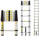 Telescopic Ladder Aluminum 9 of Steps with Maximum Height 2.6m