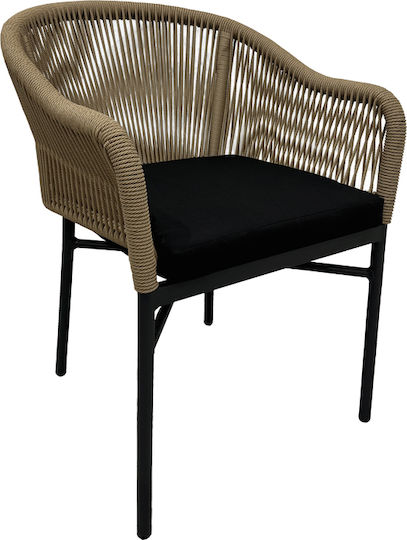 Sessel Legana Anthracite-natural 56x66x82cm