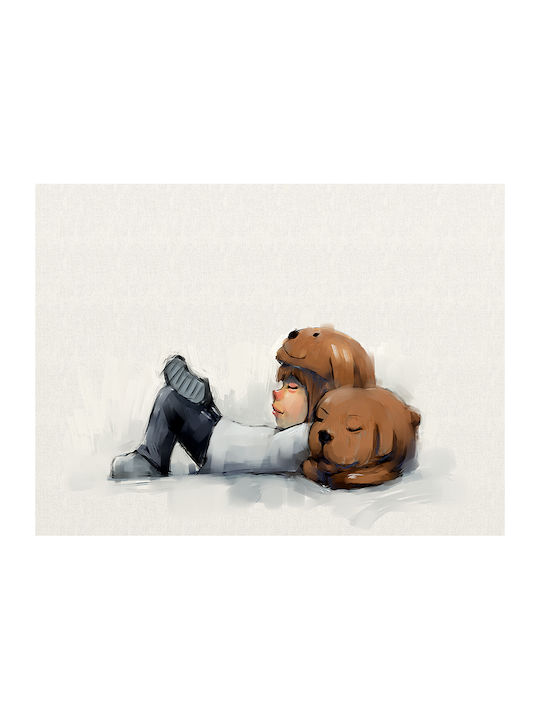 Kids Poster Girl with Puppy 30x21cm