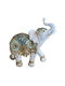 Decorative Polyester Elephant Gold White 22x10x25cm