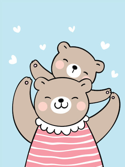 Παιδικό Κάδρο Momma Bear με Λευκή Κορνίζα από Πλαστικό 21x30εκ.