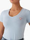 Women's Cotton Blouse with Spaghetti Straps Light Blue