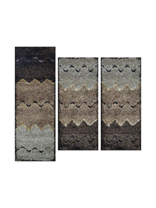 Koulis Carpets Modern Bedroom Rugs Set Brown QHT-168 3pcs