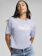 Logo Γυναικείο Crop T-shirt Μωβ