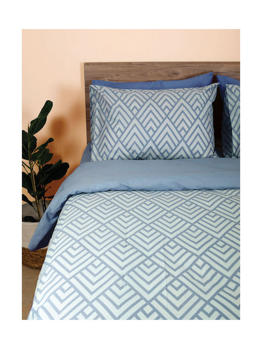 Sunshine Feelings 2036 Pillowcase Set with Envelope Cover Blue 50x70cm.