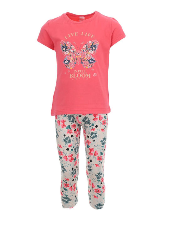Kinder-Set mit Leggings Sommer 2Stück Fuchsia Butterfly