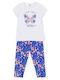 Kids' Set with Leggings Summer 2pcs White Butterfly