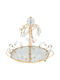 Keskor Metallic Round Decorative Tray with Mirror 31x29x27cm