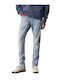 Men's Jeans Pants with Slim Tapered Fit Light Denim