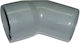 PVC коляно Ø63 отворено 45 градуса Drivaplast