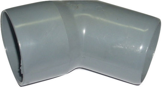 PVC коляно Ø63 отворено 45 градуса Drivaplast