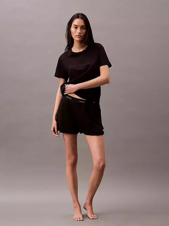Calvin Klein Χειμερινό Γυναικείο Σορτς Πιτζάμας Μαύρο