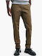 Trousers Cargo Elastic in Slim Fit Brown