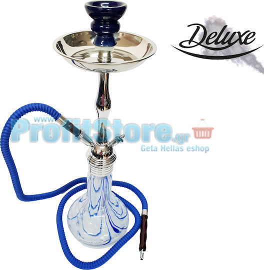 Deluxe Hookah 40cm Shisha Hookah Silver-blue