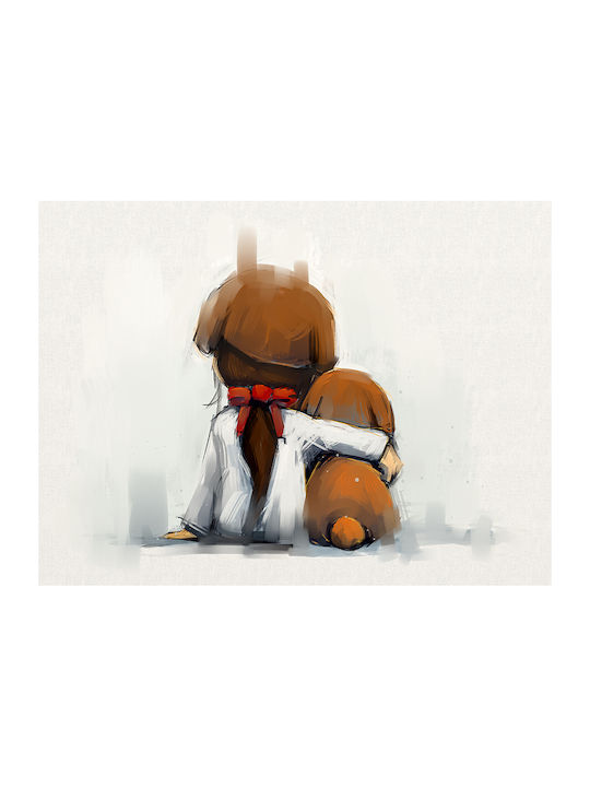Kids Poster Girl with Puppy 40x30cm