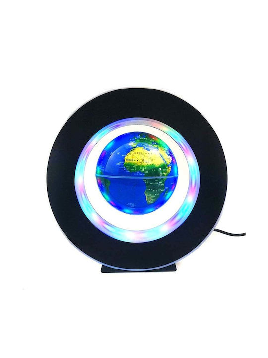 Plutitor Iluminat Glob pământesc în limba engleză cu Diametru 22 cm Bază Globe Negru