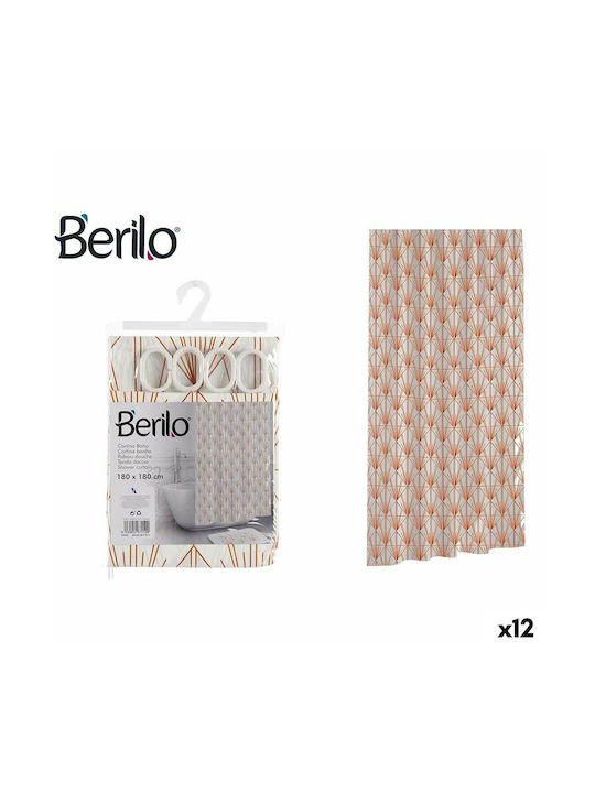 Berilo Shower Curtain 180x180cm White Silver