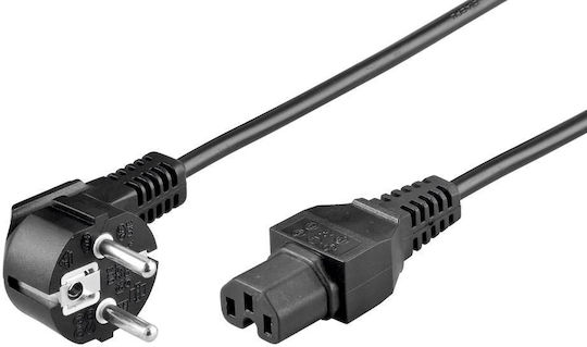Microconnect Power Cord Iec320 C15 3m Angled Connector Schuko Black H05vv-f 3x1.0mm2 Cu 10a